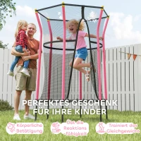 HOMCOM Kindertrampoline, Ø163,5 cm, met Veiligheidsnet, Gepolsterd, Staal, Belastbaar tot 50 kg(m-7)