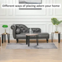 HOMCOM Set di 3 Tavolini da Caffè di Design Diverse Grandezze Finitura in Noce(m-6)