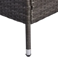 Outsunny Poly-rotan tuinbank met tafel tuinbank bank 2-zits staal grijs(m-11)