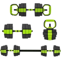 SPORTNOW Jeu d'Haltères Ajustables 25 kg 4 en 1 Comme Kettlebell Barre Haltères Support pour Pompes pour Gym Domicile(m-7)