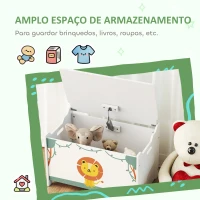 AIYAPLAY Baú Brinquedos Infantil 53 L Caixa de Arrumação Brinquedos com Tampa Rebatível e Pistão a Gás 60x37x39 cm Verde(m-5)
