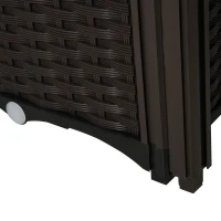 Outsunny verhoogd bed, 4-delige plantenbak met afwateringsgaten, plantenkasst in rotan-look, PP, bruin(m-10)