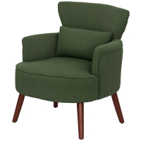 HOMCOM Fauteuil d'Accent Moderne, Fauteuil Rembourré avec Coussin Lombaire, Vert