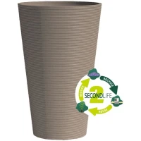 Pot de fleurs haut - GARDEN ID - Green Care Sense Haut Taupe - 55 cm - Garantie de 10 ans - 100% recyclé - Résistance UV et gel(m-2)