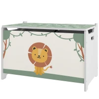 AIYAPLAY Baú Brinquedos Infantil 53 L Caixa de Arrumação Brinquedos com Tampa Rebatível e Pistão a Gás 60x37x39 cm Verde(m-11)