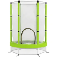 AIYAPLAY Kindertrampoline met Veiligheidsnet, Binnen- en Buitengebruik, 3-6 Jaar, Groen(m-1)