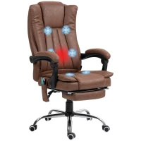 Vinsetto Cadeira de Massagem com 6 Pontos de Massagem com Função de Aquecimento Apoio para Pés e comando à distância Marrom(m-10)
