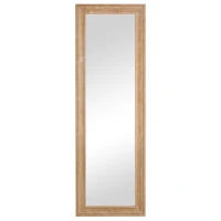 HOMCOM Espejo de Pared Cuerpo Entero 163x53,5 cm Espejo Colgante Grande de Madera Decoración para Salón Dormitorio Natural(m-10)