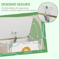 AIYAPLAY Baú Brinquedos Infantil 53 L Caixa de Arrumação Brinquedos com Tampa Rebatível e Pistão a Gás 60x37x39 cm Verde(m-6)