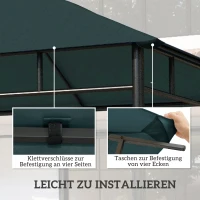 Outsunny partytentdak, vervangend dak voor partytent, partytentafdekking, polyester bescherming tegen de zon, donkergrijs 3 x 3 m(m-5)