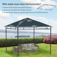 Outsunny partytentdak, vervangend dak voor partytent, partytentafdekking, polyester bescherming tegen de zon, donkergrijs 3 x 3 m(m-3)
