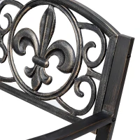 Schommelstoel antiek tuinstoel schommelstoel tuin metaal brons(m-7)