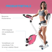 HOMCOM Hometrainer, fietstrainer, trainingsfiets met in 8 niveaus instelbare magnetische weerstand, staal, wit, 43 x 97 x 109 cm(m-8)