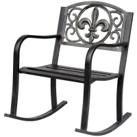 Schommelstoel antiek tuinstoel schommelstoel tuin metaal brons(m-1)