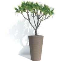 Pot de fleurs haut - GARDEN ID - Green Care Sense Haut Taupe - 55 cm - Garantie de 10 ans - 100% recyclé - Résistance UV et gel(m-3)