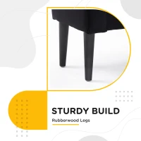 HOMCOM End of Bed Bench, Small-sized Bench Seat, Upholstered Ottoman Window Seat with Arm and Wooden Leg, Black(m-7)