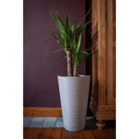 Pot de fleurs haut - GARDEN ID - Green Care Sense Haut Taupe - 55 cm - Garantie de 10 ans - 100% recyclé - Résistance UV et gel(m-4)