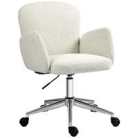 HOMCOM Fauteuil de bureau contemporain dossier accoudoirs grand confort hauteur réglable pivotant 360° piètement chromé(m-10)