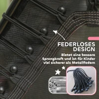 HOMCOM Kindertrampoline, Ø163,5 cm, met Veiligheidsnet, Gepolsterd, Staal, Belastbaar tot 50 kg(m-4)