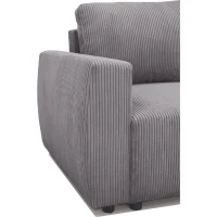 Canapé d'angle convertible réversible 3-4 places PHARELL - velours côtelé Anthracite - Coffre de rangement - L224 x P155 x H85 cm(m-4)