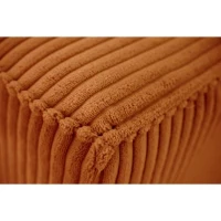 Canapé convertible 3 places JOSH - Tissu velours cotelé terracotta - L 239 x P 86 x H 85 cm - Coffre de rangement(m-5)