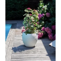 EDA Pot rond GRAPHIT - 46L - Ø50cm x H 45 cm - Blanc cérusé(m-3)