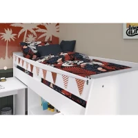 Lit combiné enfant PARISOT ZOLA - Blanc - 90x200 cm - Sommier inclus(m-6)