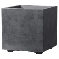DEROMA Pot de fleurs Cube Millennium R - 25 x H25 cm - Anthracite - A réserve d'eau(m-1)