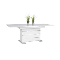 Table extensible 6-8 personnes - Rectangulaire - Panneaux de particules mélaminés- Mantova - Blanc et alu - L 160- 200 x P90 x H75cm(m-2)