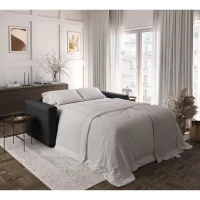 Canapé 3 places - Delta - Tissu Anthracite - Convertible semi-express matelas 13cm - 190 x 92 x 90 cm(m-3)