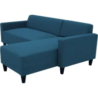 Canapé d'angle fixe 4 places BOB - Tissu marine - Réversible - L 197 x P 117 x H 65 cm(m-5)