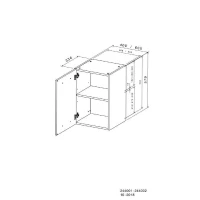 Meuble haut de cuisine OSLO - Blanc mat - 1 porte + tablette - L 40 x P 36 x H 58 cm(m-4)