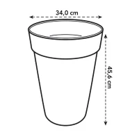 ELHO Pot de fleurs Loft Urban rond Haut - Ø 34 x H 45 cm - Extérieur - 100% recyclé - Vert(m-6)