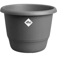ELHO Pot de fleurs Amiga Rond 25 - Noir - Ø 24.5 x H 18 cm - Extérieur - 100% recyclé(m-1)