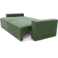 Canapé convertible 3 places JOSH - Tissu Loft Olive - Coffre de rangement - L 239 x P 117 x H 65 cm(m-3)