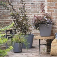 DEROMA Pot de fleurs carré Origin - 28 x 23,5 cm- 12 L - Gris(m-3)