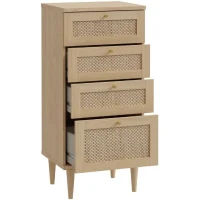 Commode - CALASETTEA - 4 tiroirs - Décor Chene - 50,4 x 41,4 x 108,8 cm(m-5)