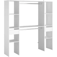 Kit dressing ARTIC EKIPA - Décor mélaminé blanc - 2 penderies + 2 tiroirs - L176 x P40 x H180 cm -Fabriqué en France(m-2)