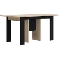 Table console extensible - DIAGONE - EXIT - Chene clair / Noir - Jusqu'a 14 couverts - 160/295 x 80 x 77 cm(m-1)