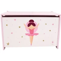 Coffret a jouets en bois - Danseuse Ballerine - FUN HOUSE - H.40 x L.58 x P.36 cm(m-1)