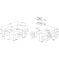 Lit combiné enfant avec rangements et bureau CLoe - 90 x 200 cm - Décor blanc et chene - PARISOT(m-4)
