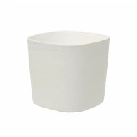 Pot avec réserve d'eau - GARDEN ID Respect - Blanc 40 x 40 cm - 100% déchets ménagers - 100% recyclable - Surface structurée.(m-1)