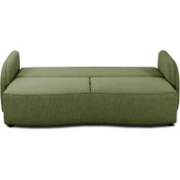 Canapé convertible BARI 3 places - Tissu olive - Coffre de rangement - L215 x H89 x P100 cm(m-5)