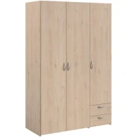 Armoire VARIA - Décor chene - 3 portes - 2 tiroirs - 120,3 x 185 x 51,3(m-2)
