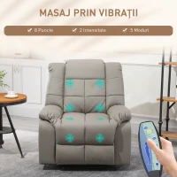 HOMCOM Fotoliu de Relaxare cu Masaj din Piele Artificiala(m-4)