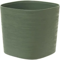 Pot avec réserve d'eau - GARDEN ID Respect - Vert de gris 25 x 25 cm - 100% déchets ménagers - 100% recyclable - Surface structurée.(m-1)