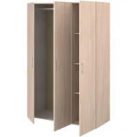 Armoire - EASY LIFE - Décor Chene clair - 3 portes battantes - L120,2 x H180 x P49,7cm - PARISOT EASY LIFE(m-6)