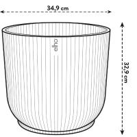 ELHO Pot de fleurs rond avec roues Vibes Fold - Ø 35 x H 32 cm - Intérieur - 100% recyclé - Rose(m-6)