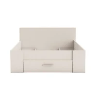 DEMEYERE Lit adulte contemporain blanc perle + tete de lit - l 160 x L 200 cm - OXYGENE(m-4)