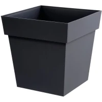 Pot de fleur Carré 40 cm - EDA – Toscane - 39 x 39 x H.39 cm - 38 L - Gris Anthracite(m-1)